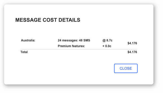 Messaging costs