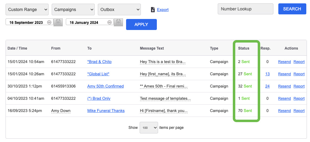 How to view the status of your messages
