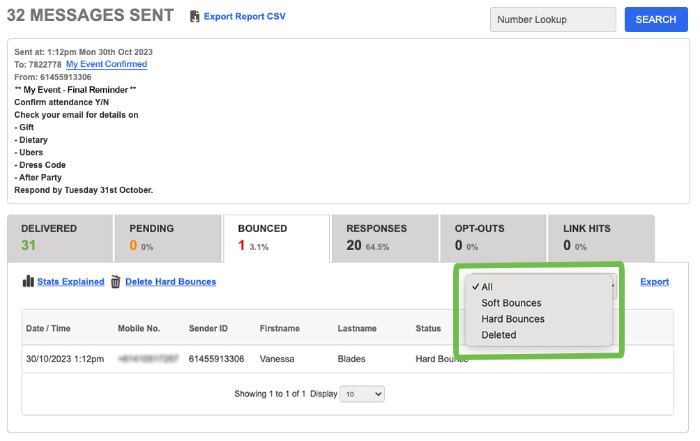 How to view the status of your messages